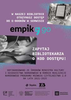 Plakat na temat projektu Empik Go w bibliotekach
